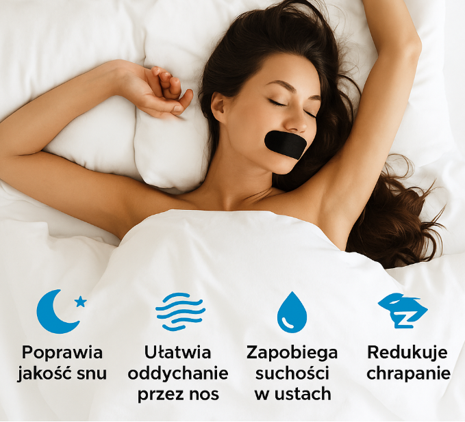 TAŚMY DO UST CHRAPANIE | BEZPIECZNE I KOMFORTOWE ODDYCHANIE PODCZAS SNU